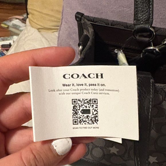 Coach Black and Gray Star Pattern Satchel - Picture 5 of 5